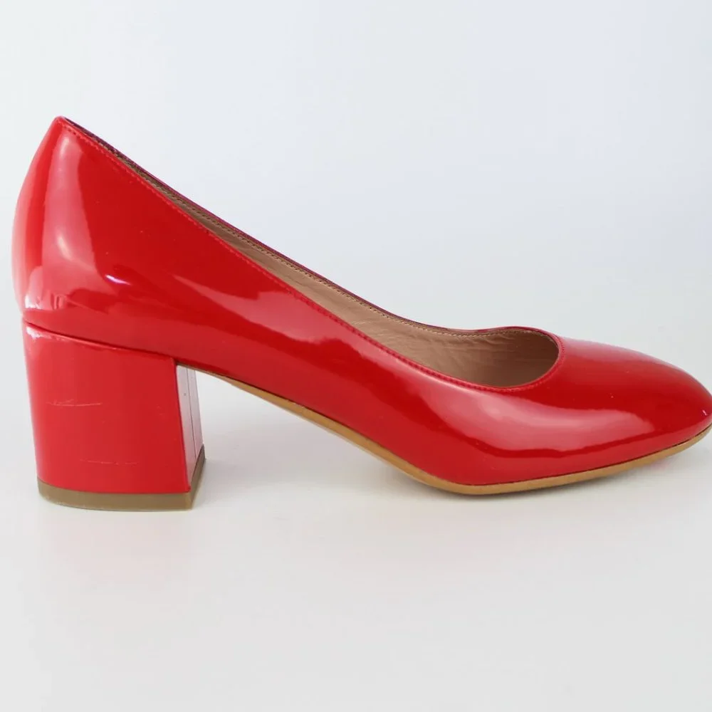 NEW POLLINI FOOTWEAR Patent Leather Pumps – Bold, Chic & Comfy Block Heels